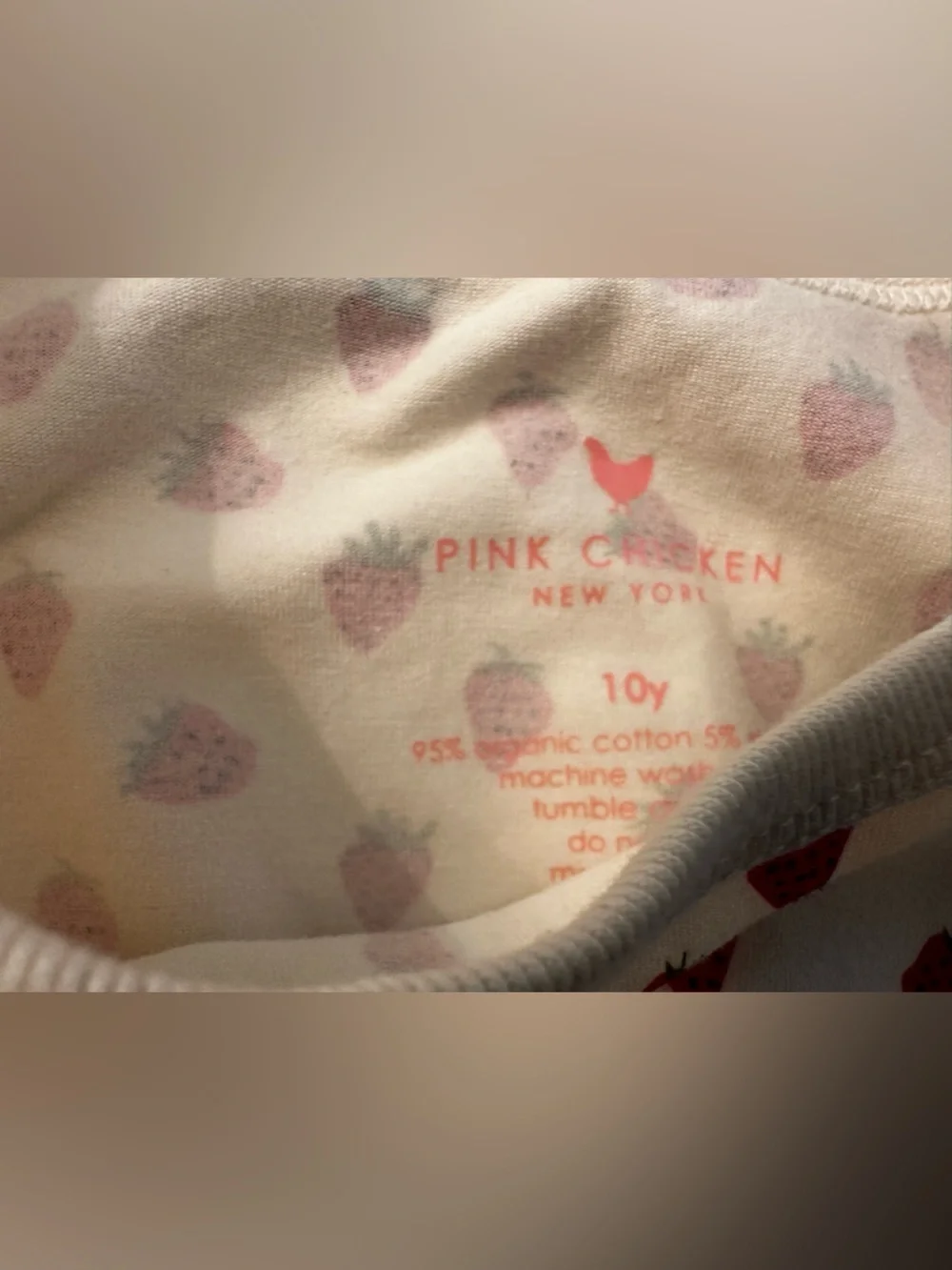 NWT Girls Pink Chicken Organic Strawberry Tina Top size 10